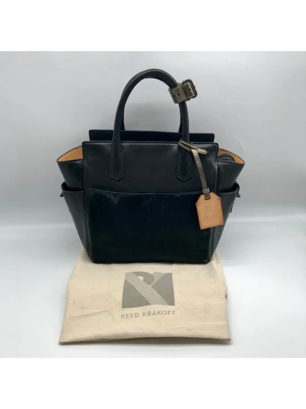 Reed Krakoff Black Leather & Calf Hair Atlantique Satchel